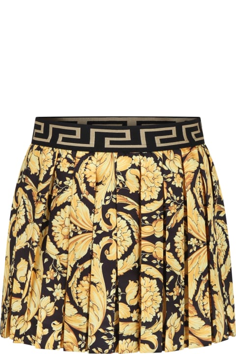 Versace for Kids Versace Black Skirt For Girl With Baroque Print
