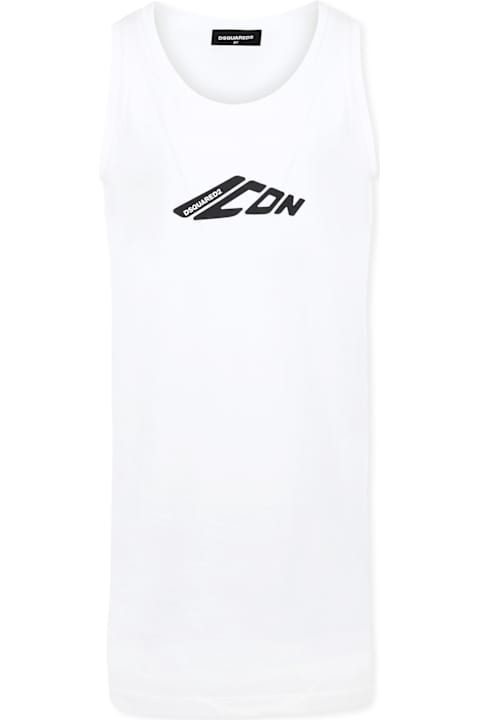 Homeware Dsquared2 White Cover-up For Girl With Logo