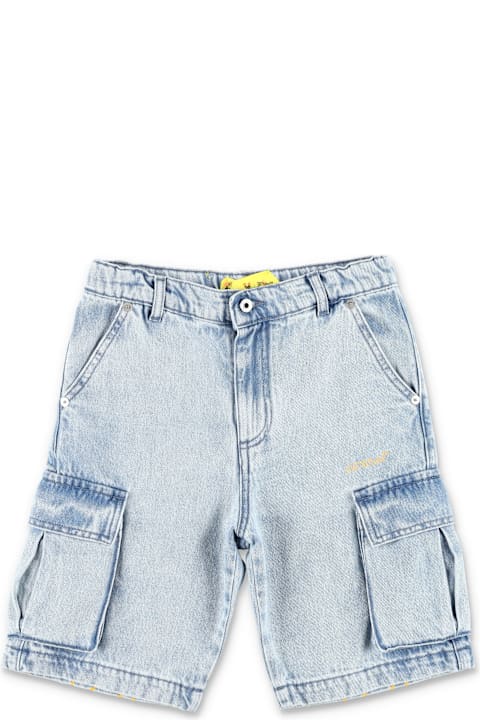 Off-White Bottoms for Boys Off-White Kid - Diagonal Bookish Cargo Denim Shorts