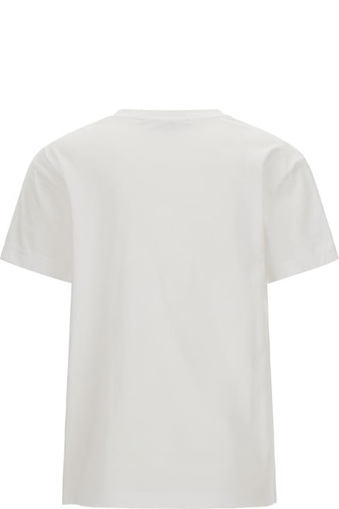 ウィメンズ Stella McCartneyのトップス Stella McCartney White Crewneck T-shirt With Embroidered Logo At The Front In Cotton Woman