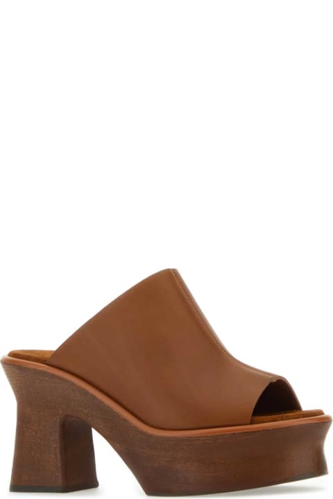 Sandals for Women Ferragamo Brown Leather Gamanta Mules