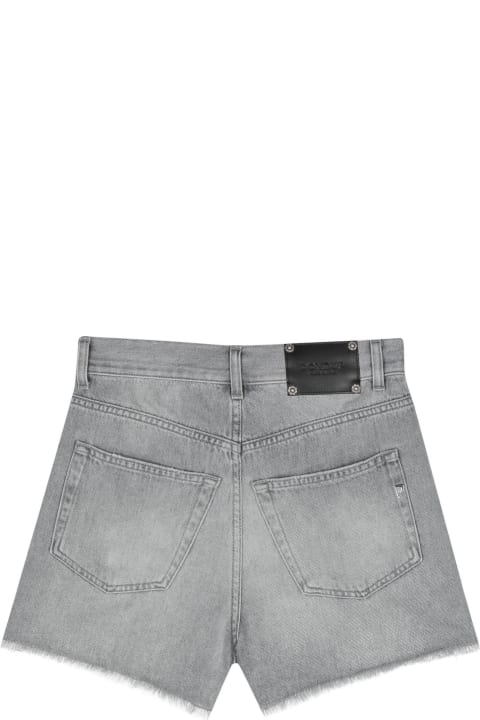 Dondup Pants & Shorts for Women Dondup Light Grey Cotton Denim Shorts