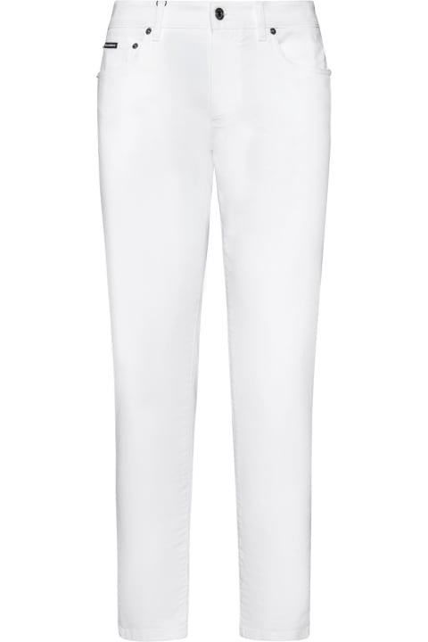 Dolce & Gabbana Pants for Men Dolce & Gabbana Slim-fit Jeans With Logo Plaque