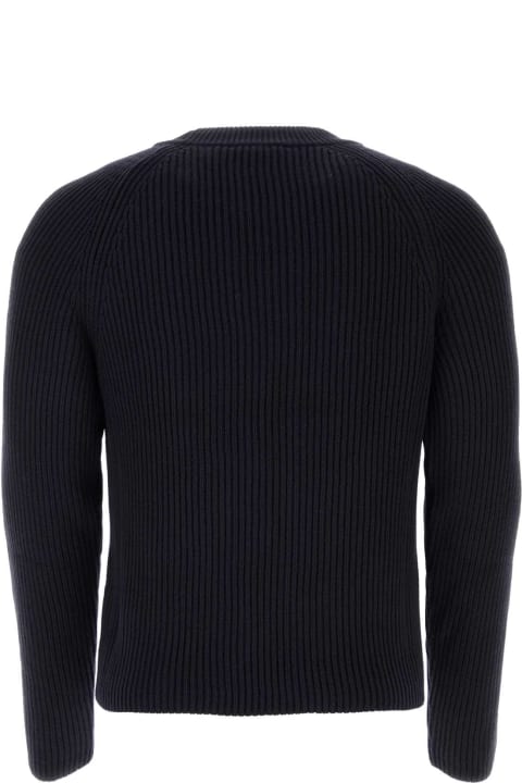 Ami Alexandre Mattiussi Sweaters for Men Ami Alexandre Mattiussi Midnight Blue Cotton Blend Sweater