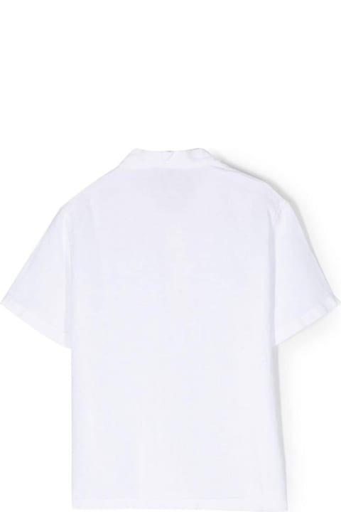 Il Gufo for Kids Il Gufo White Polo Shirt With Short Sleeves In Linen Boy
