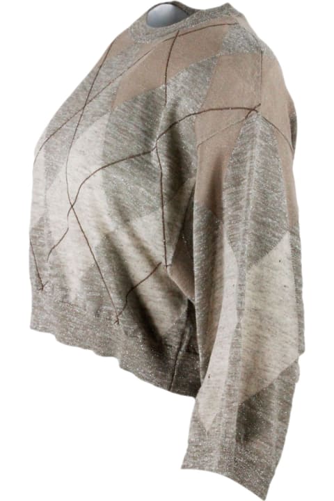 Sweaters for Women Brunello Cucinelli Round Neck Sweater With Diamond