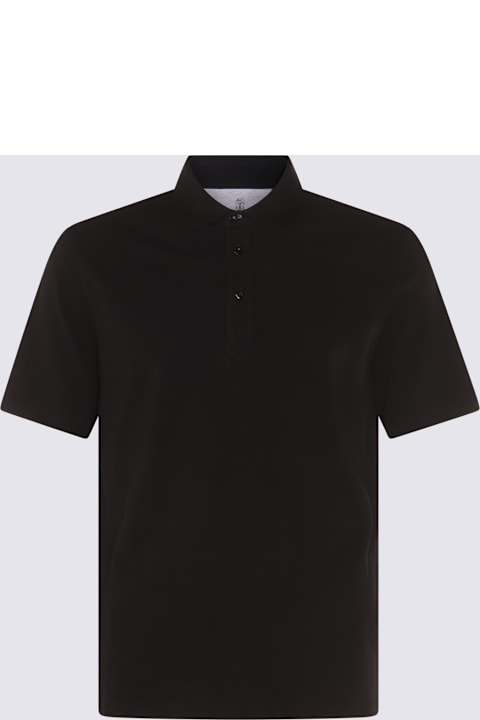 Topwear for Men Brunello Cucinelli Black Cotton Polo Shirt