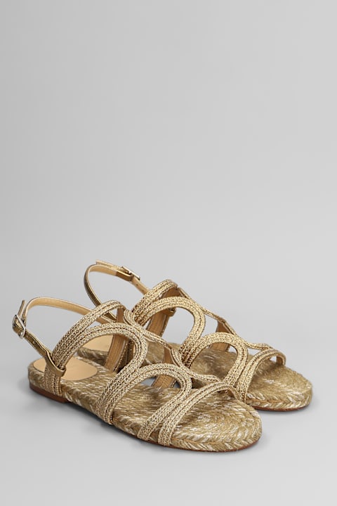 Castañer Flat Shoes for Women Castañer Pitra-266 Flats In Gold Fabric
