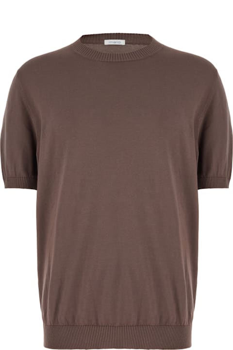 Malo Sweaters for Men Malo Plum Cotton Sweater