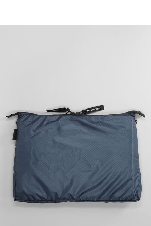 メンズ バッグ And Wander Shoulder Bag In Blue Nylon