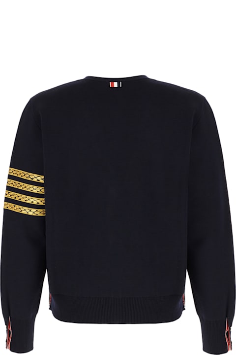 Thom Browne for Men Thom Browne Midnight Blue Wool Cardigan