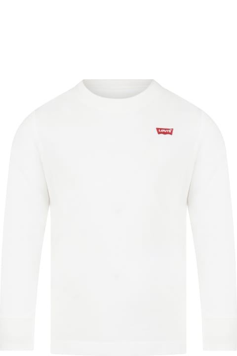 ボーイズ Levi'sのTシャツ＆ポロシャツ Levi's White T-shirt For Kids With Logo