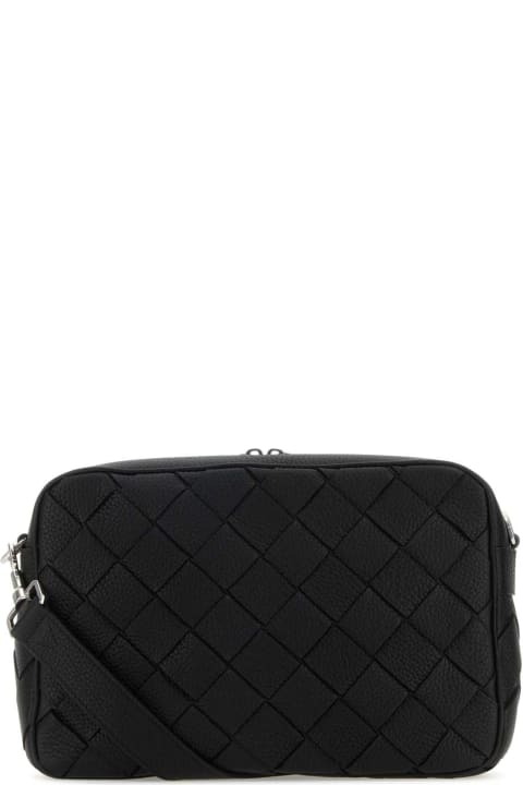 Totes for Men Bottega Veneta Black Leather Medium Camera Crossbody Bag