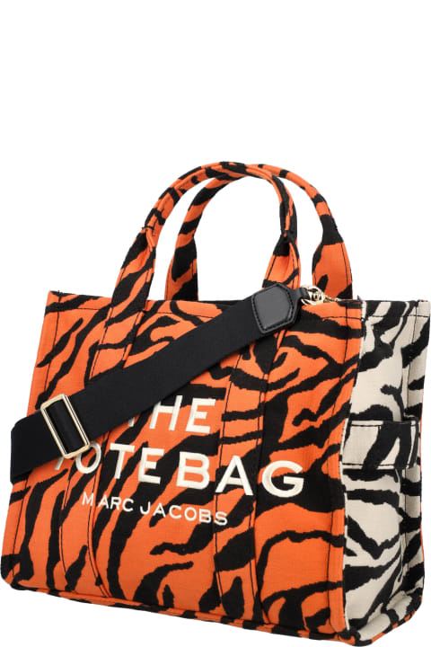 Marc Jacobs Orange Tiger Stripe Small Tote Bag