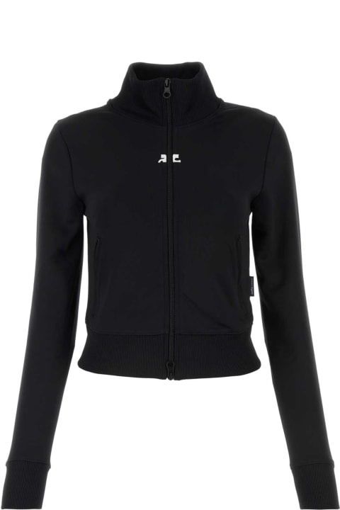 Courrèges Coats & Jackets for Women Courrèges Black Polyester Sweatshirt