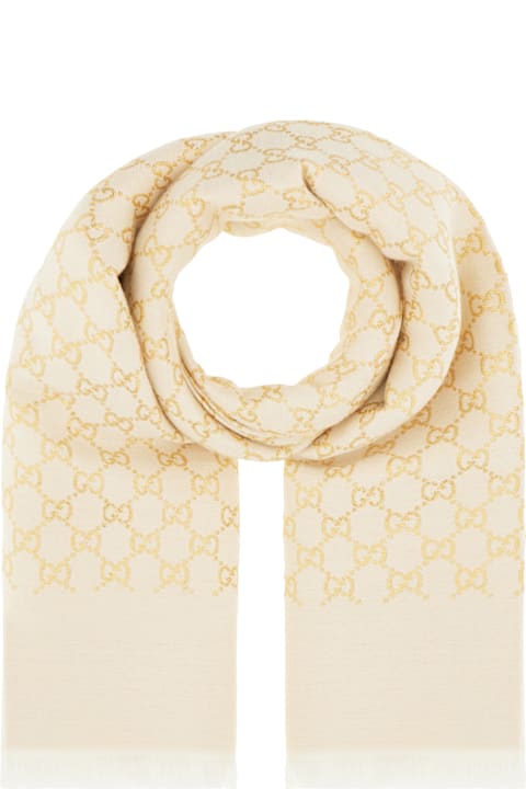 Gucci Scarves & Wraps for Women Gucci Embroidered Wool Blend Reversible Scarf