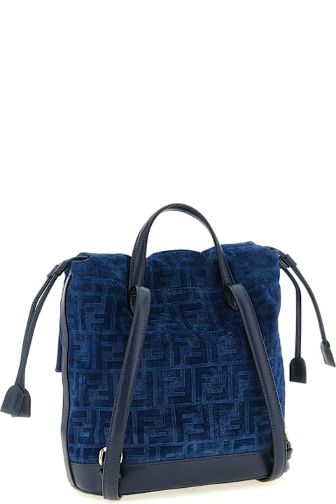 Homeware Fendi Ff Flocked Denim Backpack
