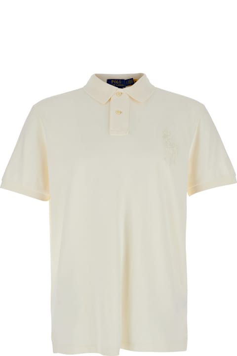 أدوات منزلية Ralph Lauren 'custom Slim Fit' White Polo Shirt With Large Pony Detail On The Front In Cotton Piquet Man