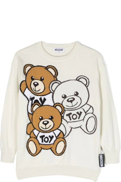 Moschino for Kids Moschino White Teddy Friends Sweater