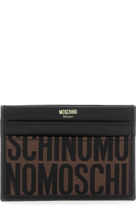 Moschino Wallets for Men Moschino Jacquard Logo Card Holder