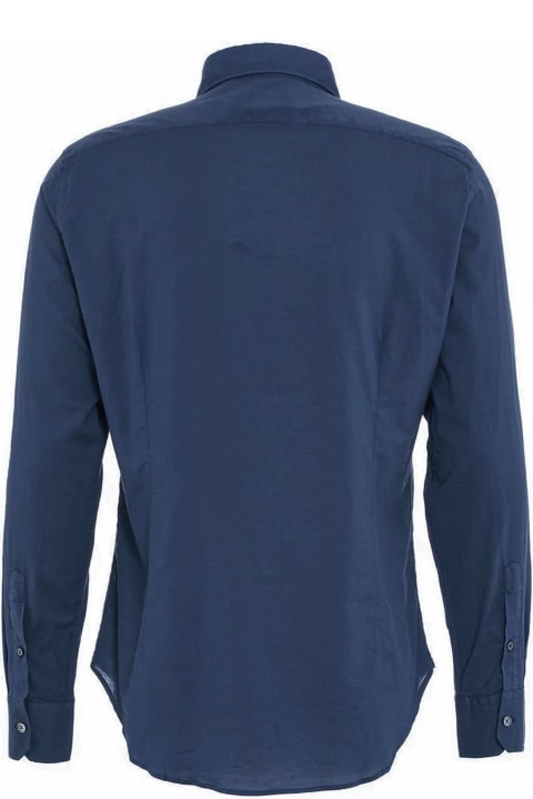 Fedeli for Men Fedeli Navy Blue Cotton Shirt Shirt