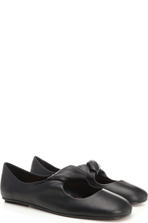 Alexander McQueen Flat Shoes for Women Alexander McQueen Black Leather Ballerina Shoes