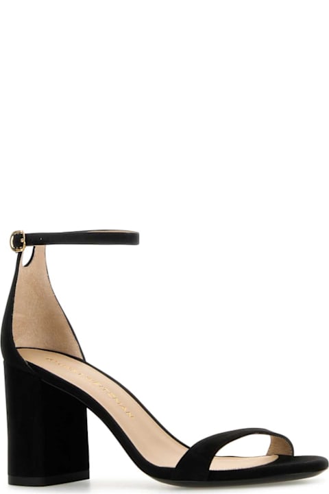 Homeware Stuart Weitzman Black Suede Nudist Block Sandals