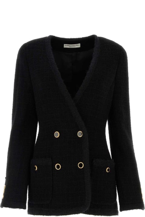 Alessandra Rich Coats & Jackets for Women Alessandra Rich Double-breasted V-neck Blazer