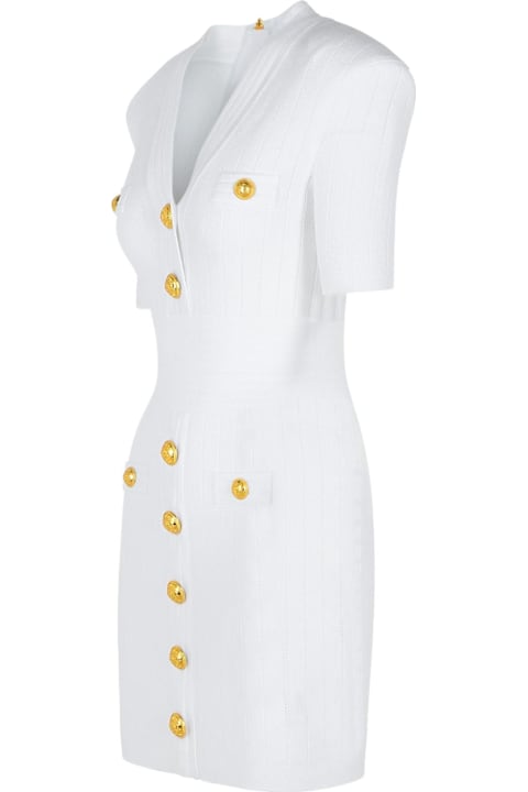 Balmain Dresses for Women Balmain White Viscose Blend Dress