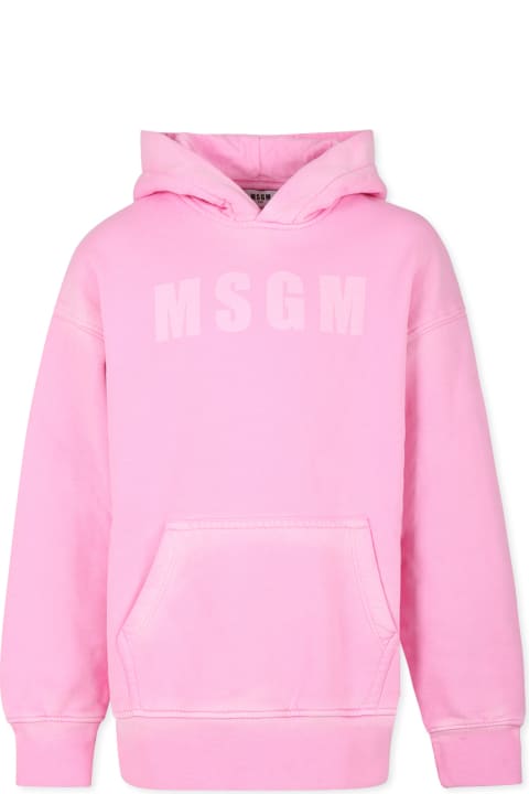 Homeware MSGM Pink Dress For Girl With Logo