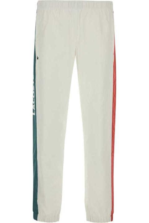 Lacoste Fleeces & Tracksuits for Men Lacoste White Polyester Joggers