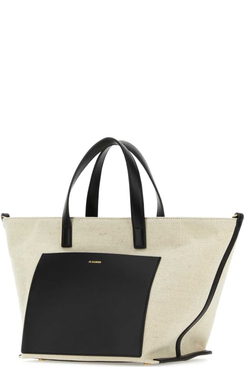 Jil Sander for Women Jil Sander Two-tone Canvas And Leather Small Wander Square Handbag