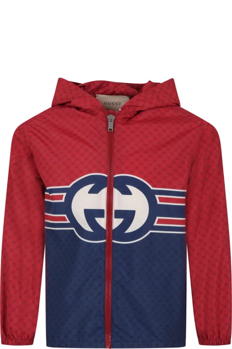 Gucci Kids Gucci Windbreaker For Boy With Iconic Gg Logo