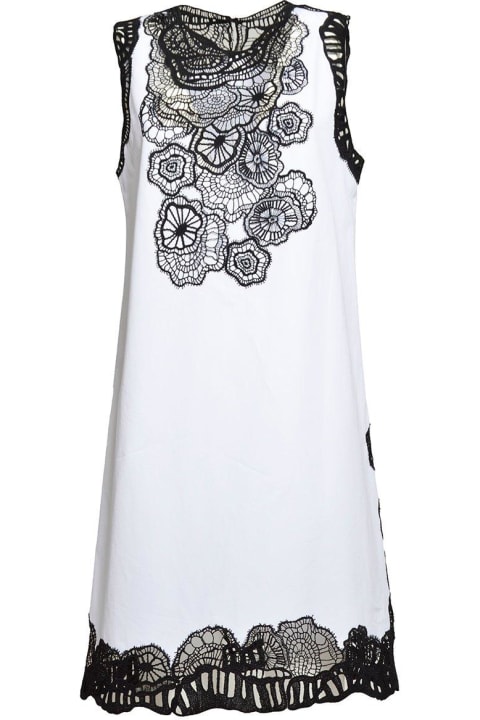 Jil Sander for Women Jil Sander Lace Embroidered Sleeveless Dress