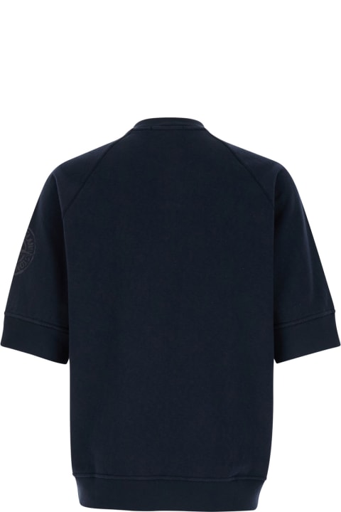 Fleeces & Tracksuits for Men Stone Island Blue Crewneck T-shirt In Cotton Man