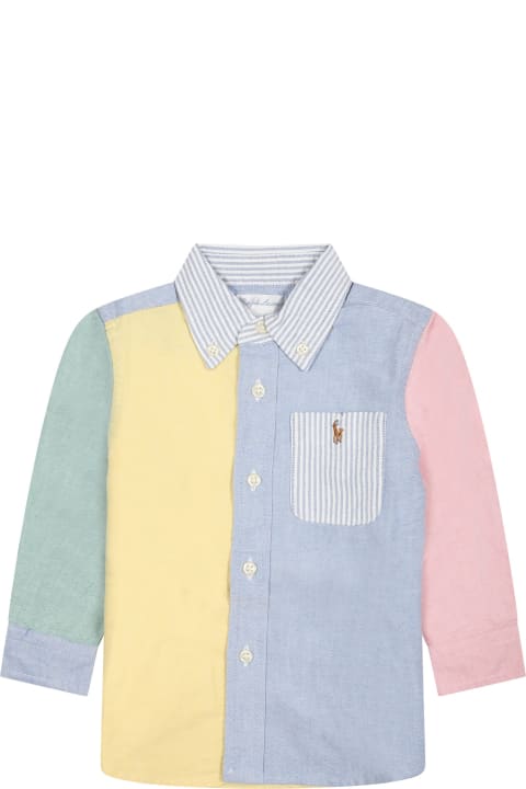 Topwear for Baby Girls Ralph Lauren Multicolored Shirt For Babies With Logo