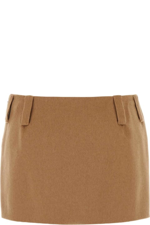 Miu Miu Skirts for Women Miu Miu Camel Mini Skirt