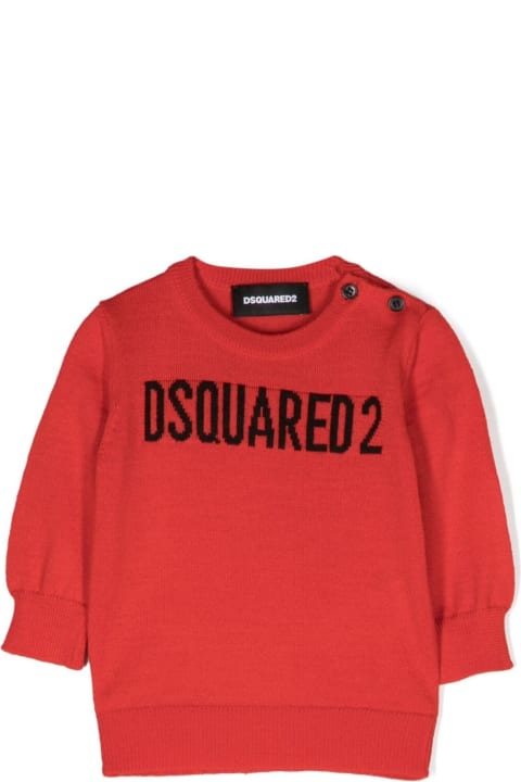 Topwear for Baby Girls Dsquared2 Intarsia Sweater