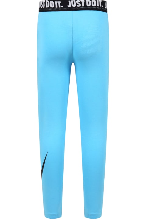 ガールズ Nikeのボトムス Nike Light Blue Trousers For Girl With Log And "just Do It" Writing