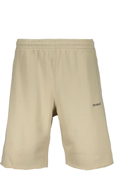Pants for Men Off-White Cotton Bermuda Shorts
