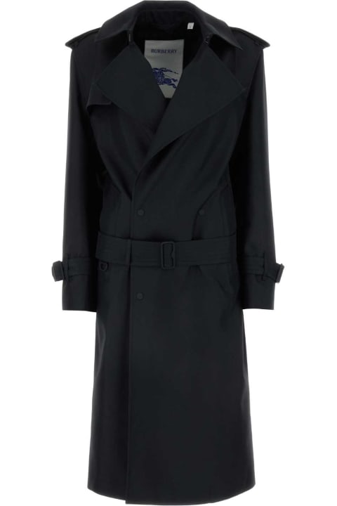 Sale for Women Burberry Black Silk Blend Trench Coat
