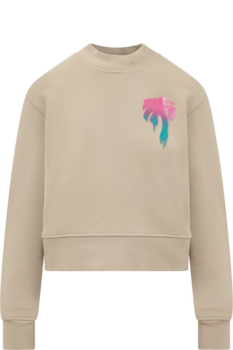 Fleeces & Tracksuits for Women Palm Angels Back I Love Pa Fitted Crewneck