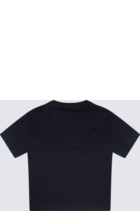 T-Shirts & Polo Shirts for Boys Balmain Navy Blue And White Cotton T-shirt