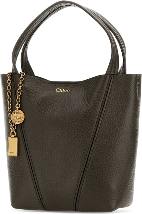 Chloé Mud Leather Small Spin Shopping Bag
