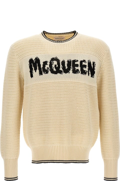 Alexander McQueen Sweaters for Men Alexander McQueen Logo Knitted Sweater