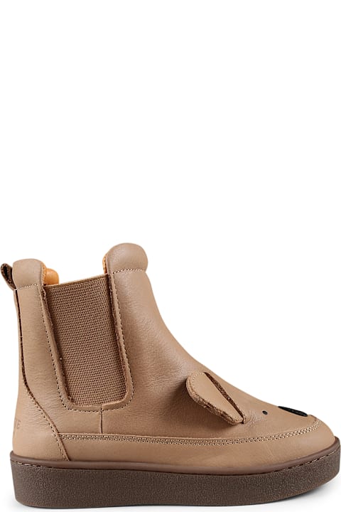 Donsje for Kids Donsje Brown Ankle Boots For Kids With Koala