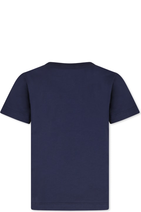 Fashion for Boys Balmain Blue T-shirt For Kids With Logo