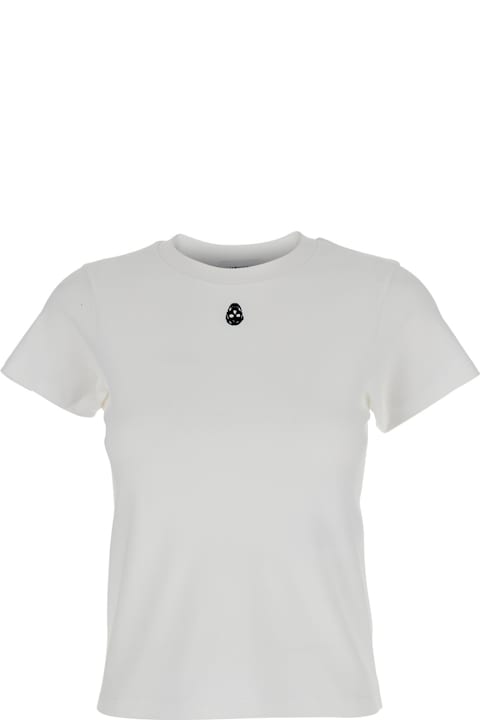 Homeware Alexander McQueen White Crewneck T-shirt With Skull Embroidery