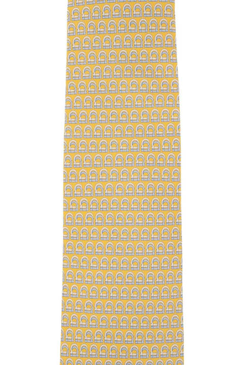 Ferragamo Ties for Men Ferragamo Allover Logo Printed Tie