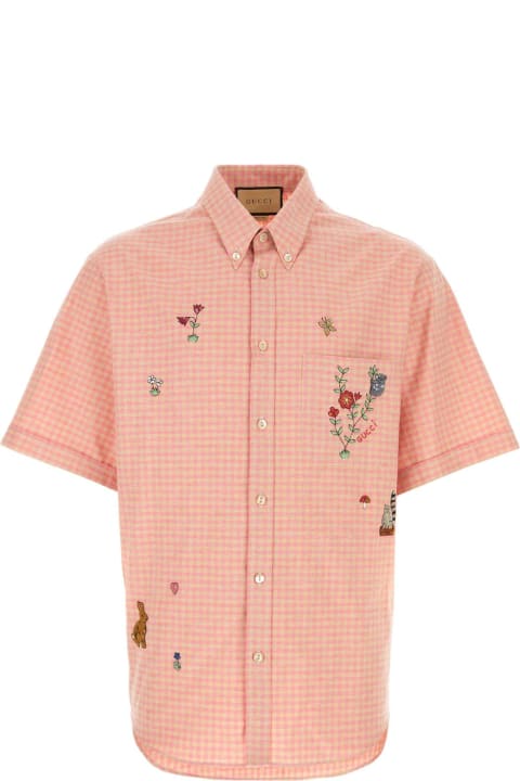 Gucci Shirts for Men Gucci Embroidered Cotton Shirt